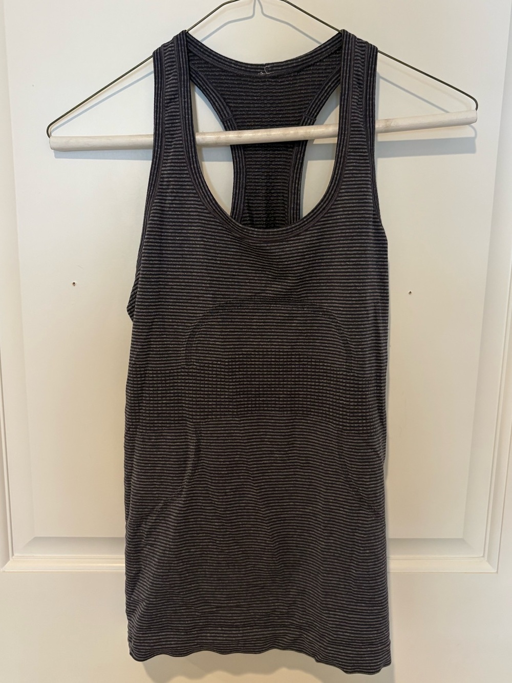 lululemon athletica Black and Gray Striped Racerback Tank